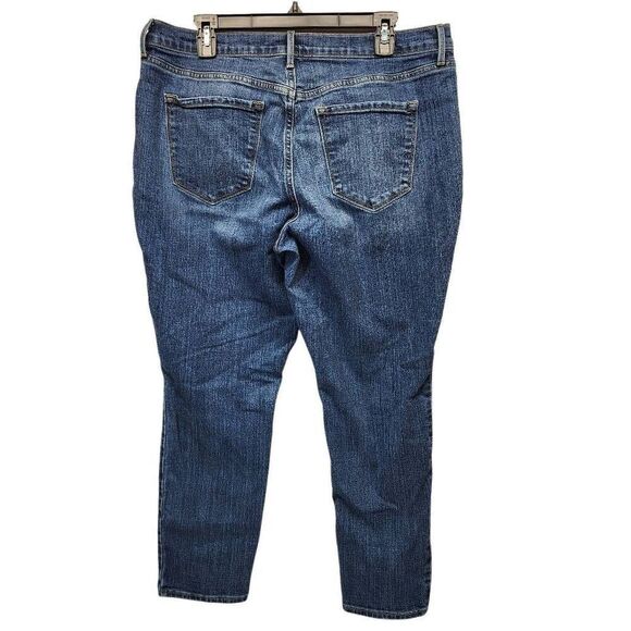 Old Navy Curvy Skinny Women's 14 Petite Denim Blue Jeans Distressed - Picture 2 of 8